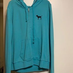 Teal zip hoodie with spring break collection